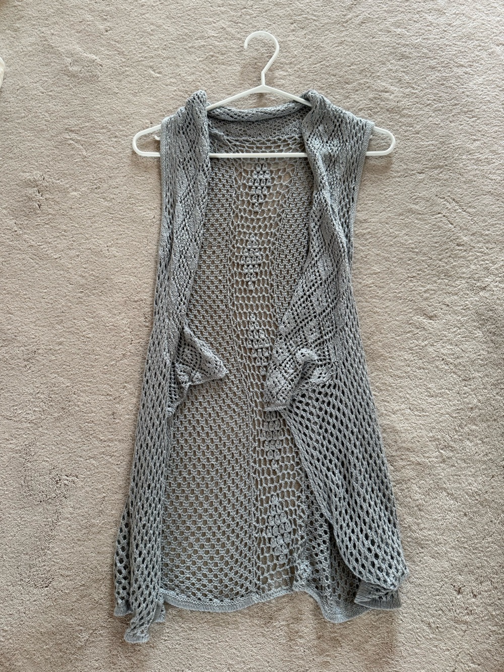 Open Knit Maxi Cover-Up in Light Gray